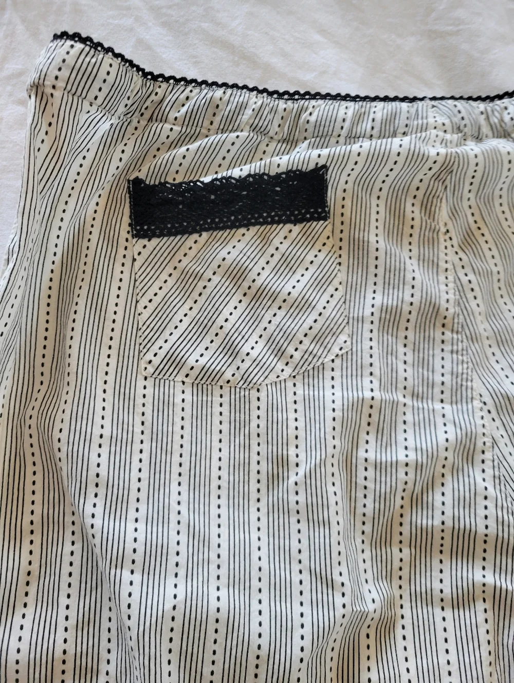 P.J. Salvage Cream & Black Striped Wide Leg Lounge Pants Size L 100% cotton - Picture 9 of 15